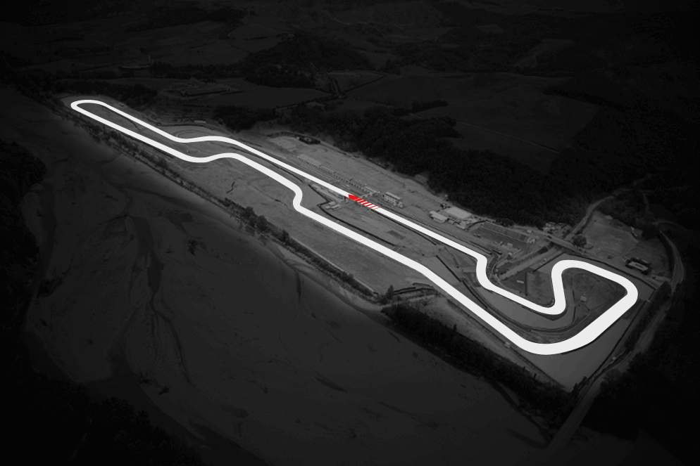 Vista aerea del Autodromo di Varano de' Melegari, circuito per track day e noleggio moto in pista