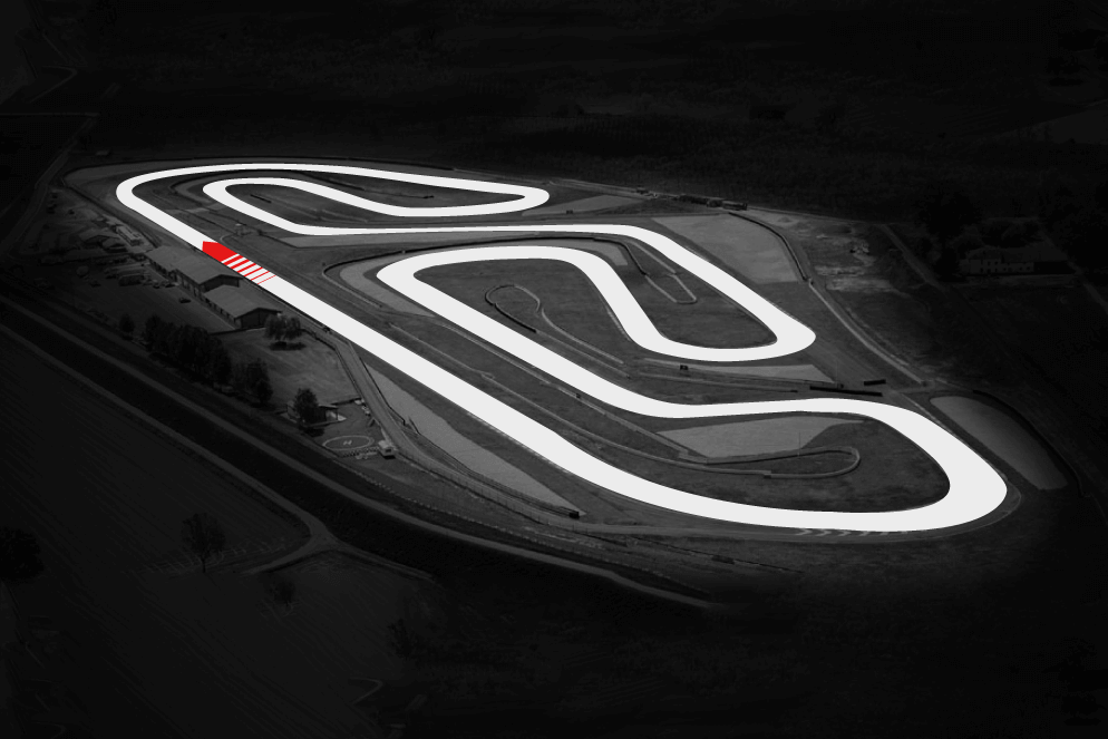 Vista aerea del tracciato del circuito Tazio Nuvolari di Cervesina, circuito per track day e noleggio moto in pista