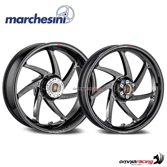 Marchesini COPPIA DI CERCHI MARCHESINI M7RS GENESI ALLUMINIO NERO LUCIDO PER APRILIA RS 660 TROFEO