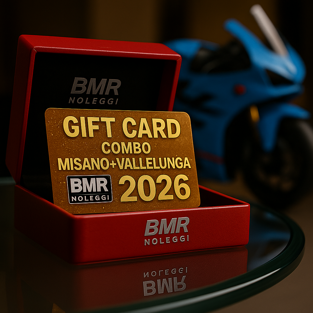GIFT CARD REGALO 2026 BMR NOLEGGIO COMBO MISANO + VALLELUNGA PAGAMENTO DILAZIONATO FINO A 8 MESI
