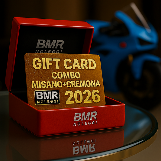 GIFT CARD REGALO 2026 BMR NOLEGGI COMBO MISANO+CREMONA PAGAMENTO DILAZIONATO FINO A 8 RATE